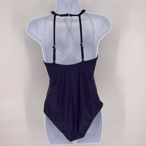 Cupshe Womens Navy Blue One Piece Swimsuit Mesh Details Size Medium - Picture 3 of 16